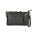 full-grain leather shoulder/wrist bag, dollar/light grain. Removable shoulder strap and handle - Black