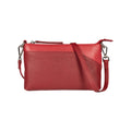 RB2003V | Shoulder/Wrist Bag made of genuine full grain leather, dollar/light grain. Removable shoulder strap and handle. Red color. Dimensions: 22 x 14 x 2.5 cm. Packaging: Non-Woven Fabric Bag-0