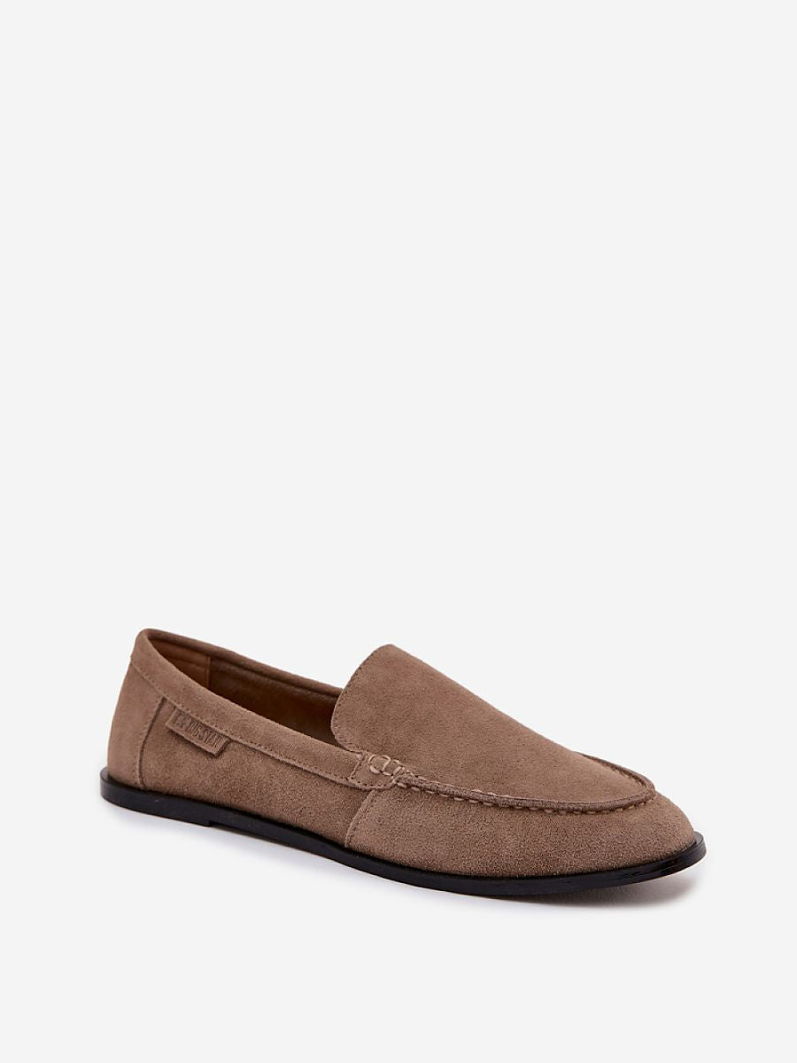 Natural leather, natural suede women’s loafers