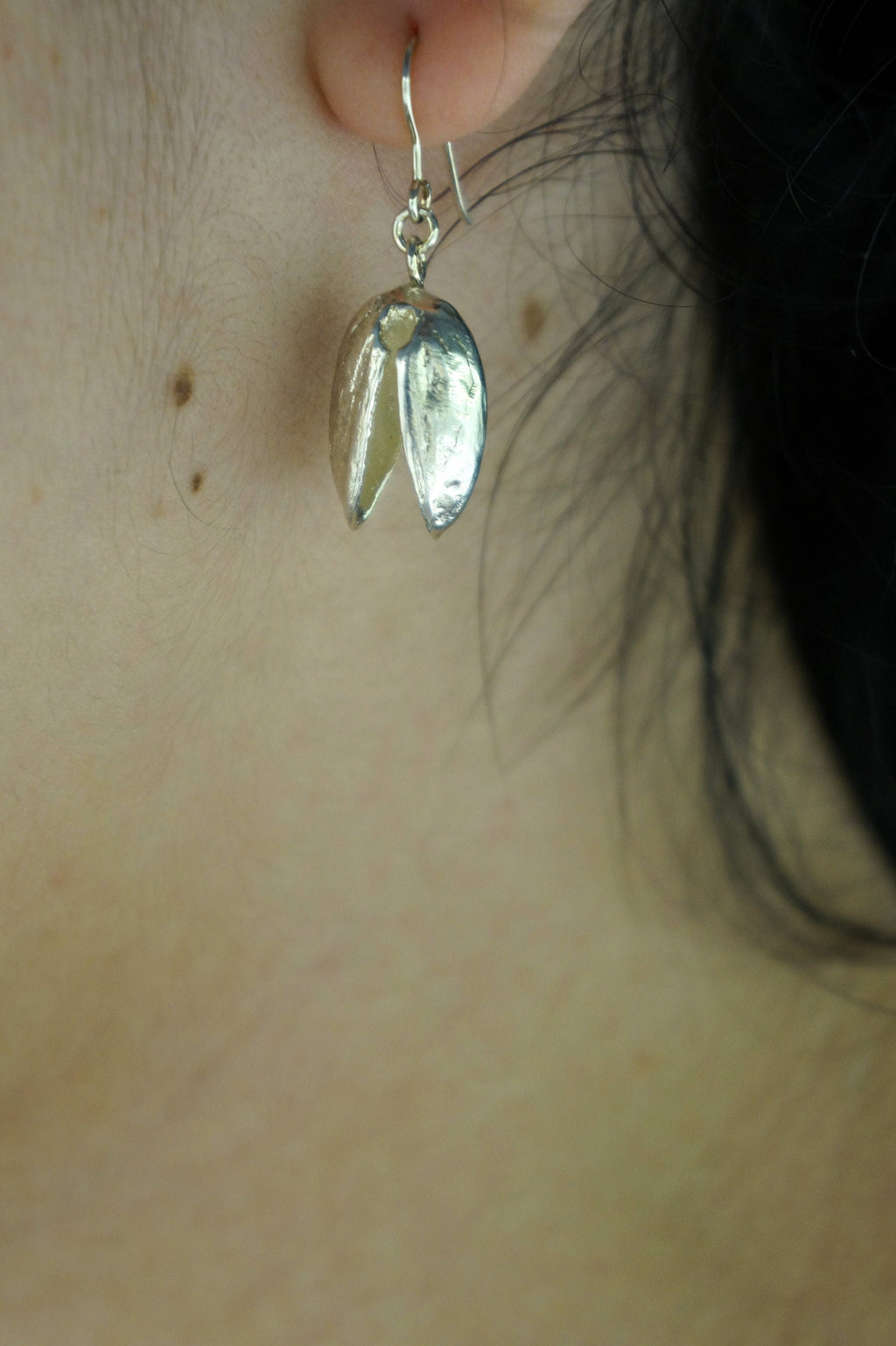 Nature-Inspired Pistachio Earrings, Sterling Silver (Lightweight, Gift Boxed)-2