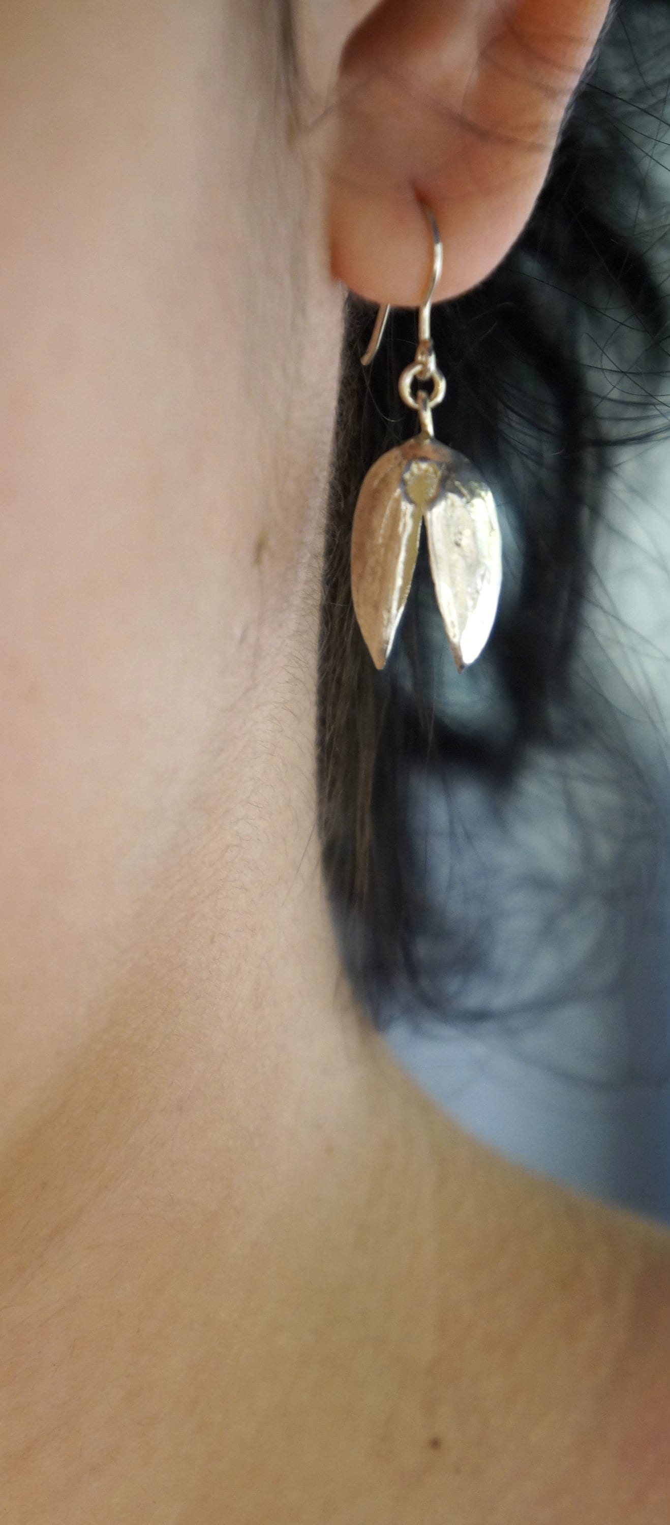 Nature-Inspired Pistachio Earrings, Sterling Silver (Lightweight, Gift Boxed)-1