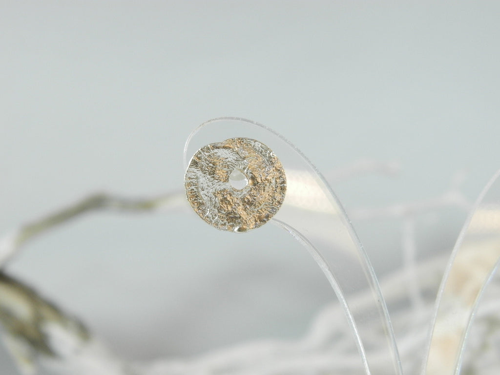 Sterling Silver Leaf Stud Earrings - Lightweight, Minimalist Spiral-1