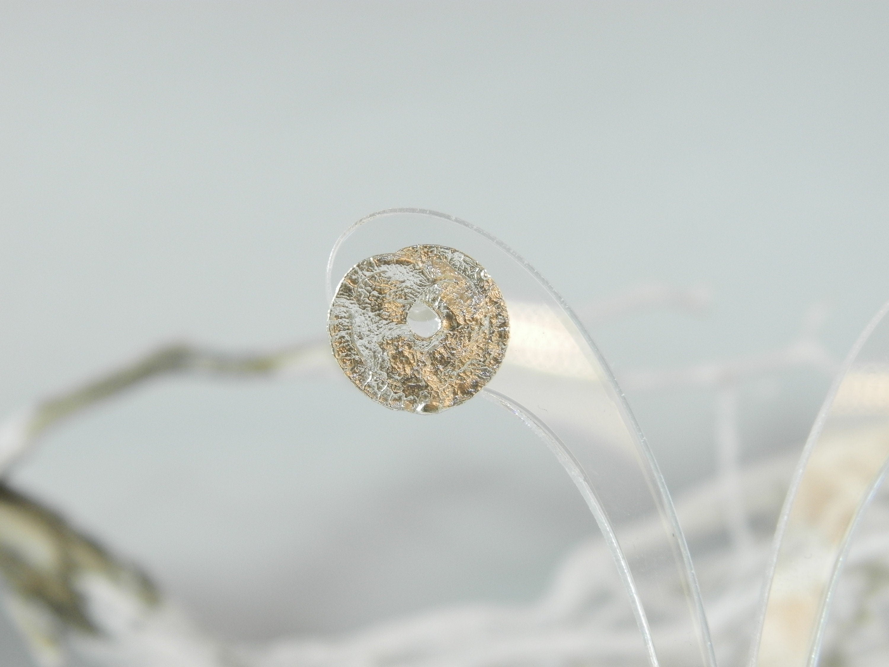 Sterling Silver Leaf Stud Earrings - Lightweight, Minimalist Spiral-1