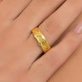 Citrus Tree Bark Ring: Recycled Silver with Gold Plating-0