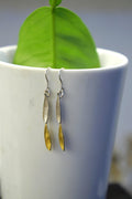 Olive Leaf Earrings: Nature-Inspired Two Tone Jewelry (Sterling Silver)-0
