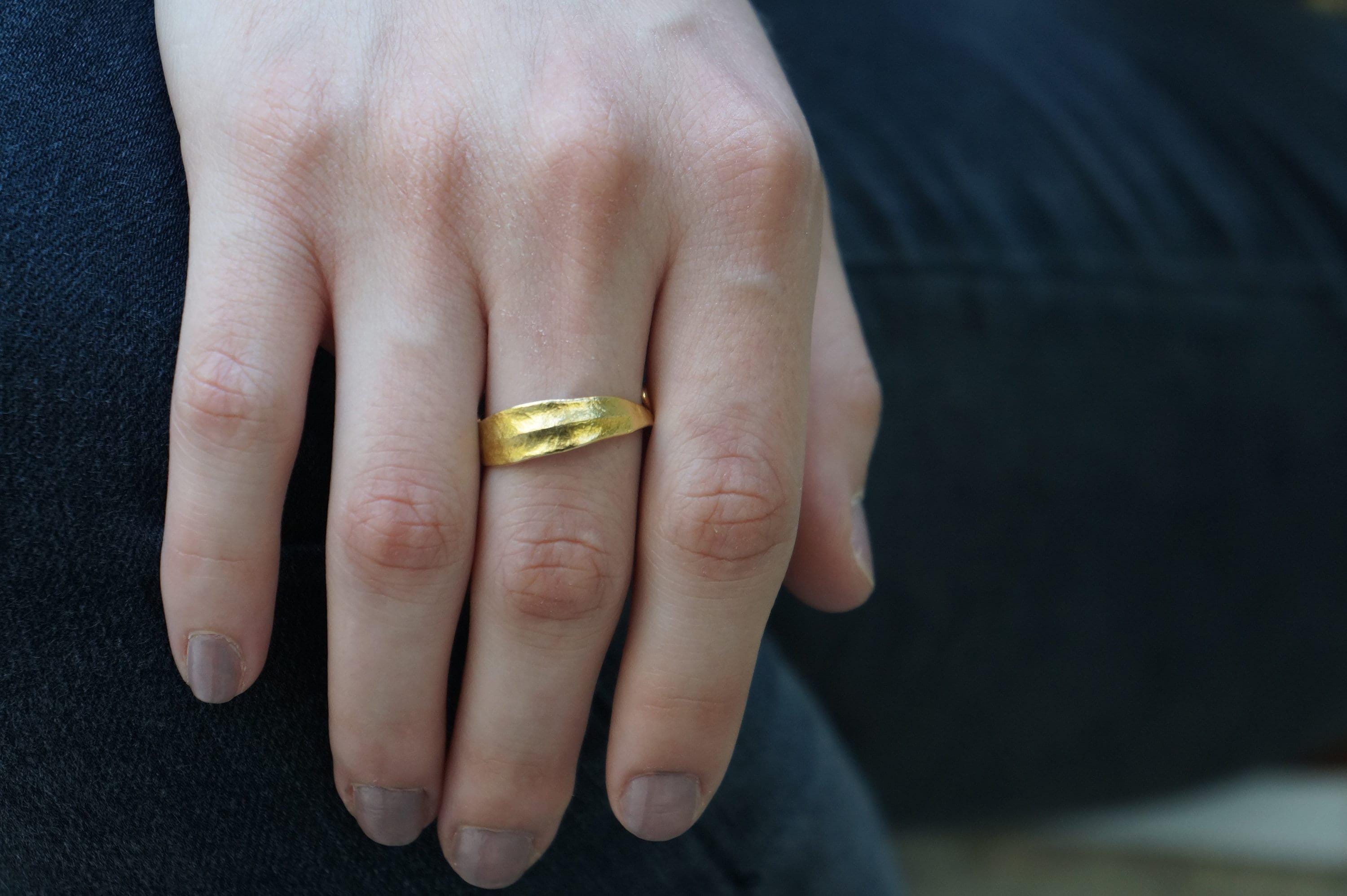 Olive Leaf Ring - Two-Tone Sterling Silver with 14k Gold Plating-3