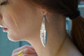 Real Olive Leaf Earrings: Nature Jewelry (Recycled Silver Dangles)-0