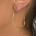 Olive Branch Earrings: Gold Botanical Hoops (Handmade, Adjustable)-0