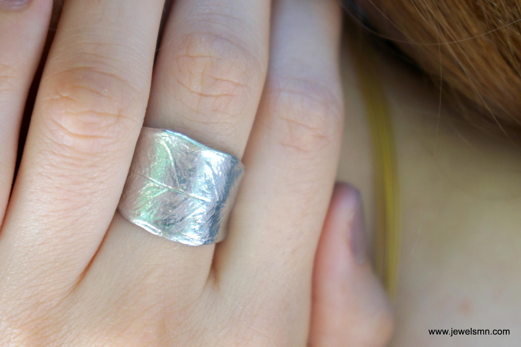 Silver Leaf Ring, Sterling Silver Jewelry, Olive Leaf Branch Ring, Gift for Her, Birthday Gift for Women, Handmade Jewelry, Boho Fashion-0