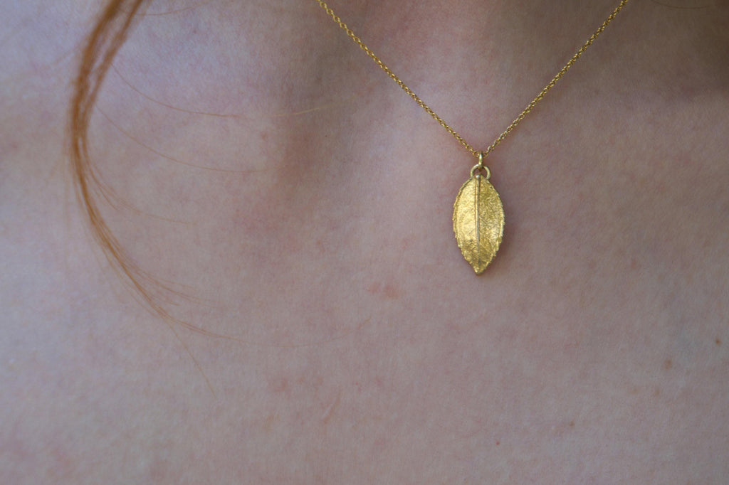 Real Rose Leaf Necklace: Sterling Silver Botanical Pendant-3