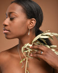 Olive Leaf Earrings, Sterling Silver and Gold Jewelry, Handmade Eco Design Gift for Women-0