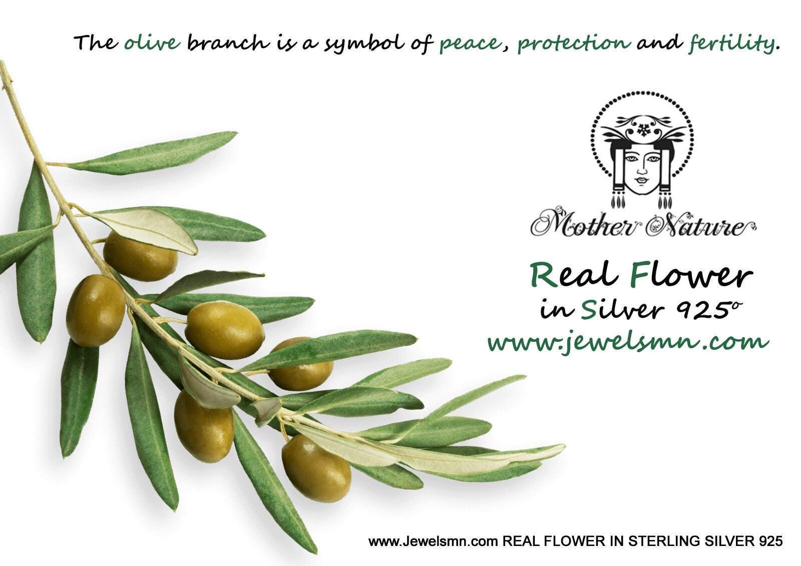 Olive Leaf Ring: Nature Inspired Adjustable Band (Sterling Silver, Two Tone)-3