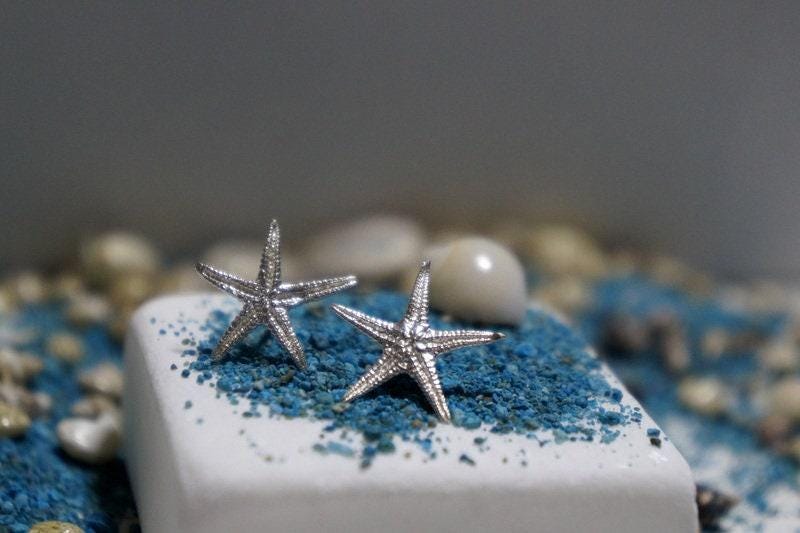 Starfish Dangle Earrings - Sterling Silver and Gold Plated-2