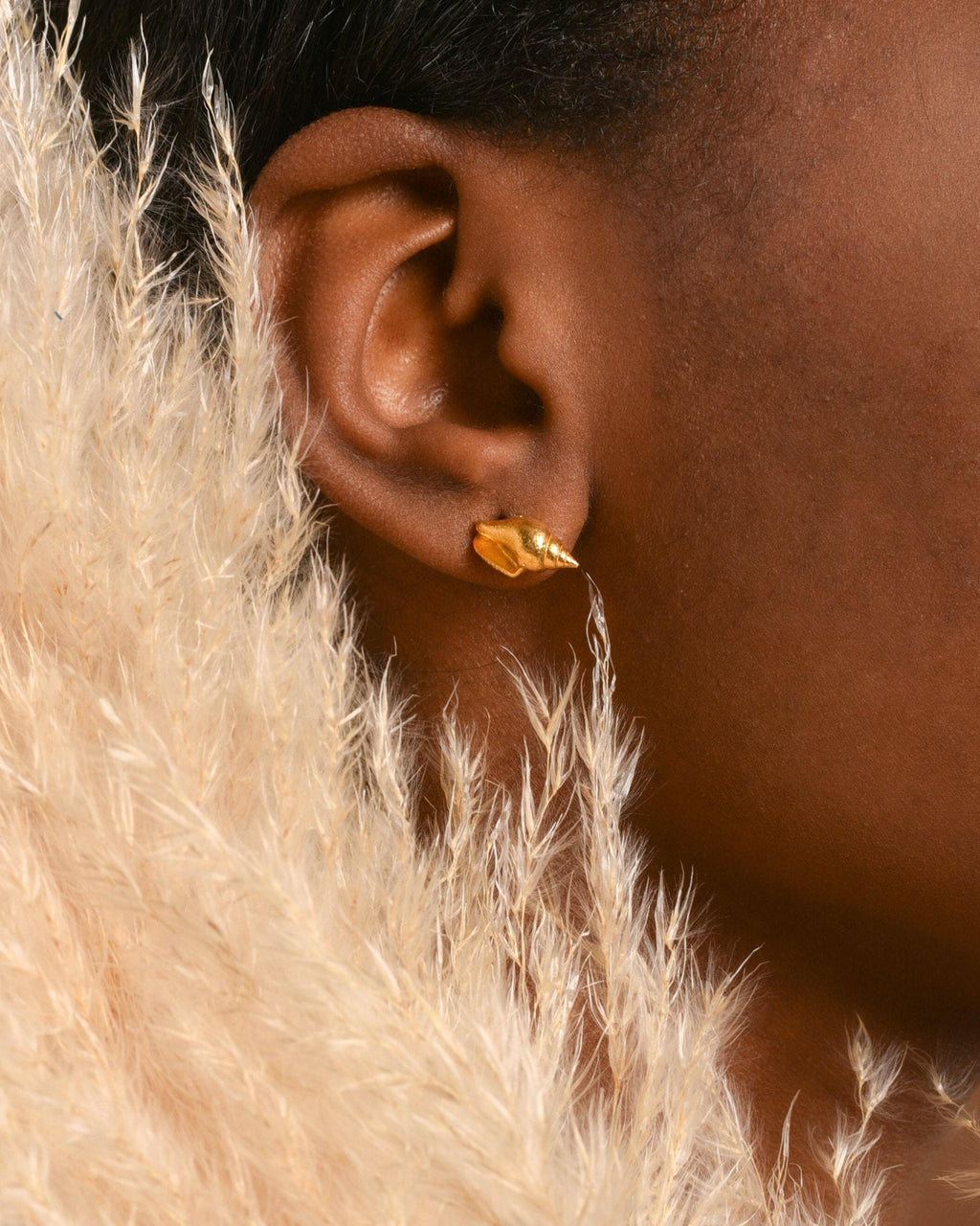 Gold Plated Sea Shell Stud Earrings - Delicate Minimalist Jewelry-0